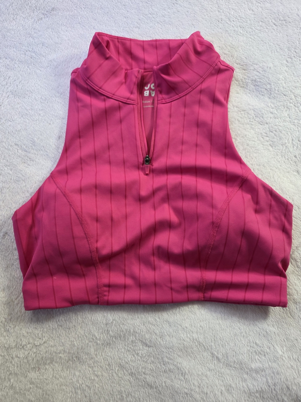 JoyLab Hot Pink Zip-Front Athletic Crop Top